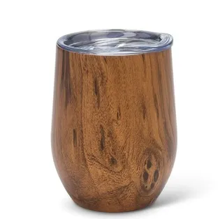 Mug bertutup dengan motif serat kayu