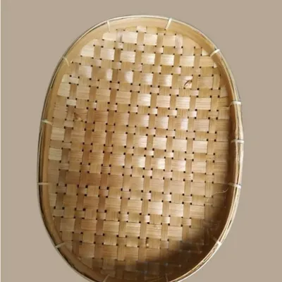 Piring oval anyaman bambu